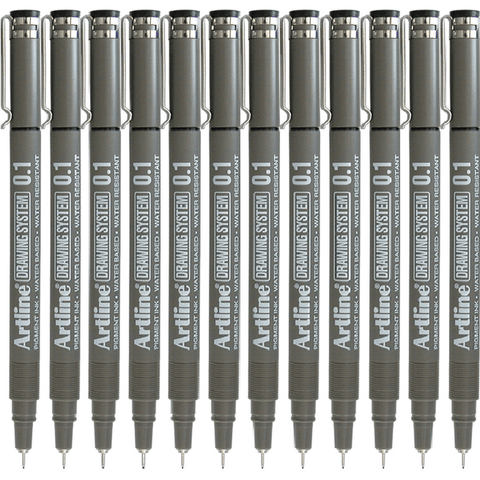 Artline 231 Drawing Pen - Black, 0.1mm (Box of 12)