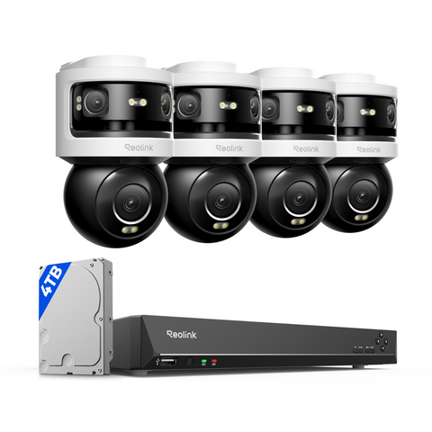 Reolink OMVI 3i PoE x4 Bundle RLN16-410 Triple-Lens Security Camera 10MP 180° Panoramic