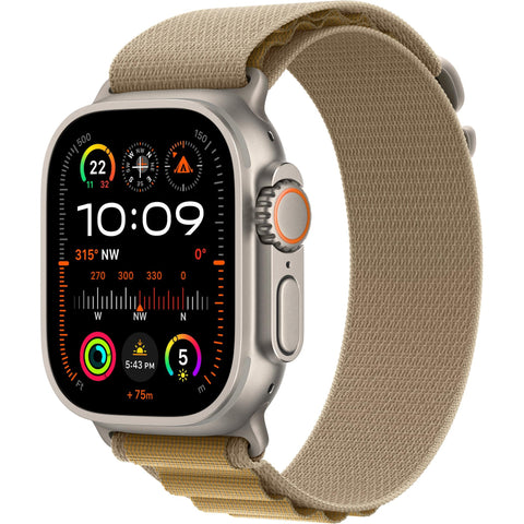 Apple Watch Ultra 2 49mm Natural Titanium Case  GPS + Cellular  Alpine Loop (Tan) [Medium]