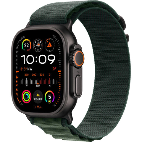 Apple Watch Ultra 2  49mm Black Titanium Case GPS + Cellular Alpine Loop (Dark Green) [Large]