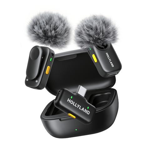 Hollyland Lark A2 Duo (Space Gray, with USB-C RX + Charging Case) Wireless Microphone