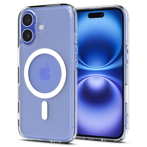 Spigen Apple iPhone 16 Ultra Hybrid T (MagFit) Case (Clear Case / White Ring)