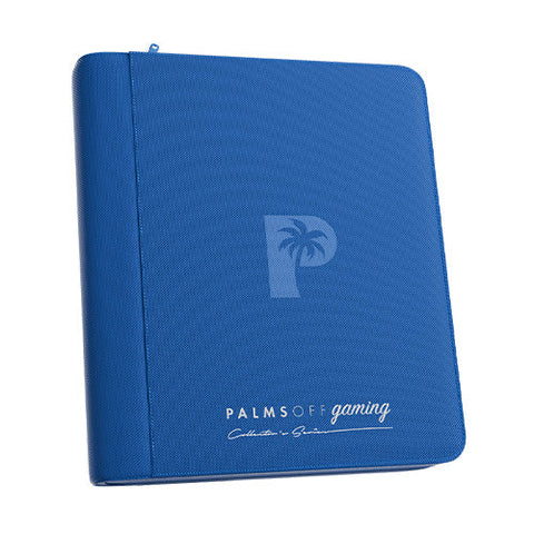 Palms Off Gaming Collector's Series 4 Pocket Card Loader TOP LOADER Clear Zip Binder - Blue