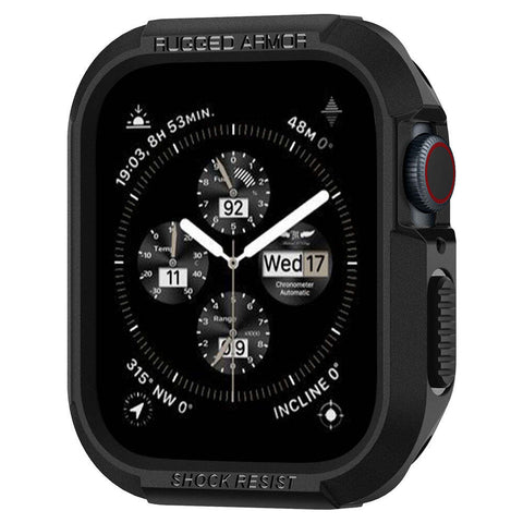 Spigen Apple Watch SE3/9/8/SE2/7/6/SE/5/4 (41mm/40mm) Rugged Armor Case (Black)
