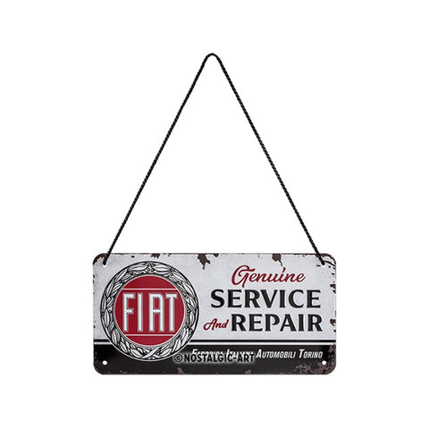 Nostalgic-Art Metal 10x20cm Hanging Sign Plaque Fiat Service & Repair