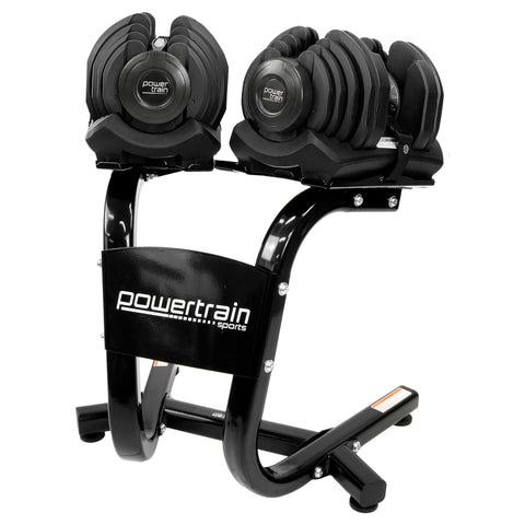 Powertrain 80kg Adjustable Dumbbell Set W Stand Home Gym Exercise Free Weights