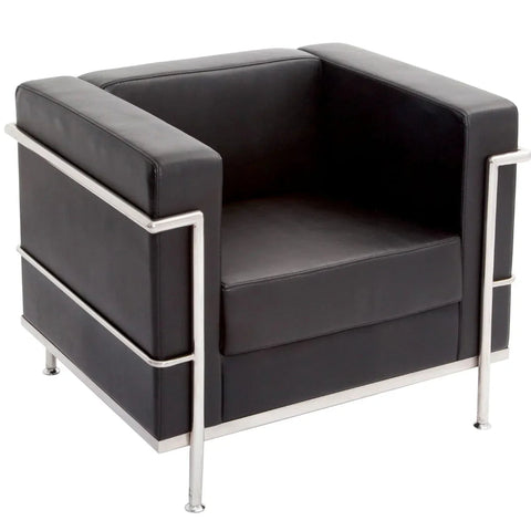 Rapidline Space Single Lounge PU Leather Black