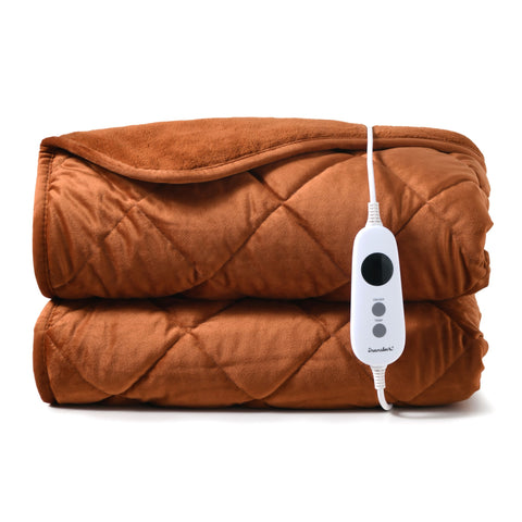 Dreamaker Haven Velvet Heated Throw [180x200cm] (Rust)