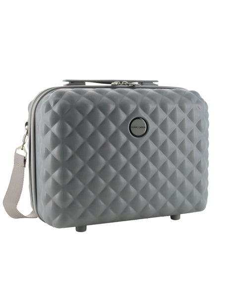 Pierre Cardin 4 Wheel Small Hard-Shell Beauty Travel Case 35cm - Grey