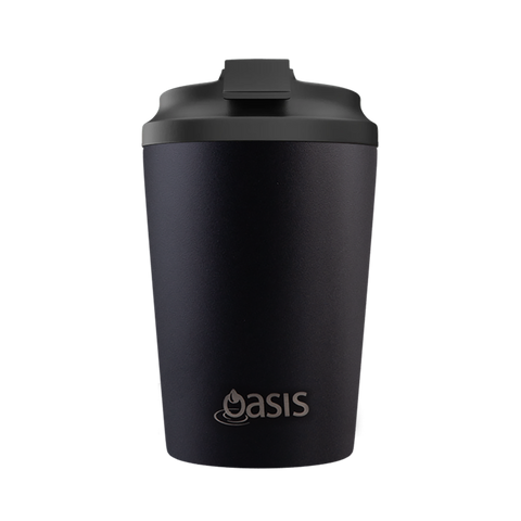 Oasis Ceramic Lined Stainless Steel Double Wall Coffee Cup 360ml - Black