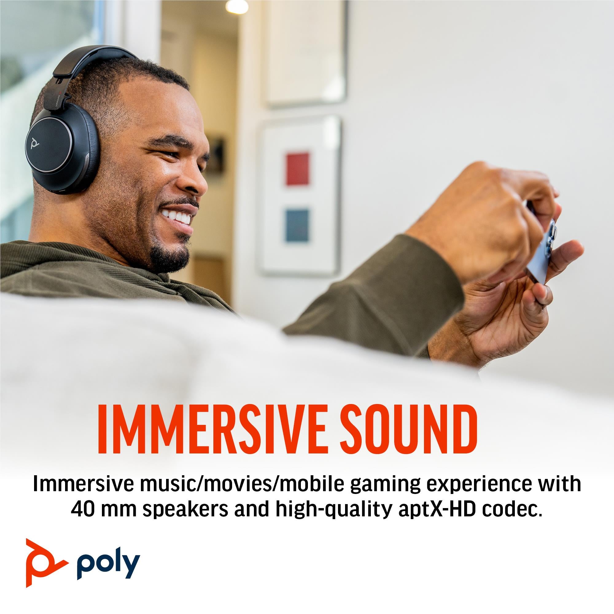 HP Poly Voyager Surround 80 UC Wireless Over-Ear Headphones - JB Hi-Fi