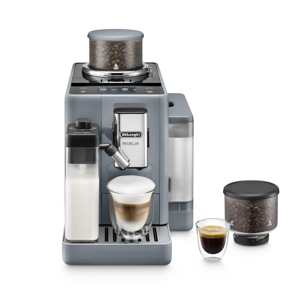 De'Longhi Rivelia Fully Automatic Coffee Machine (Pebble Grey) JB HiFi