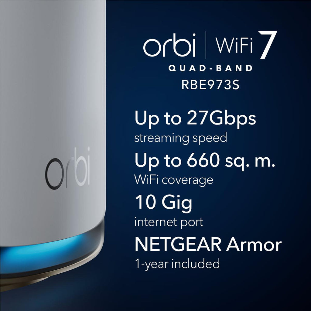 Netgear Orbi® BE27000 Quad-band Mesh Wi-Fi 7 System [3 Pack] - JB Hi-Fi