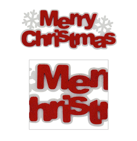 Christmas Warehouse - MOTFDC22 Hanging Red & White Felt Merry Christmas Snowflake Motif Sign | 30cm Red & White