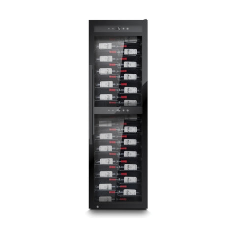 Caso 141 Bottle Presentation Style Lockable Wine Fridge With UV Glass Silver