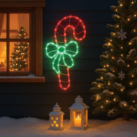 Lexi Lighting LED Candy Cane Rope Light Silhouette