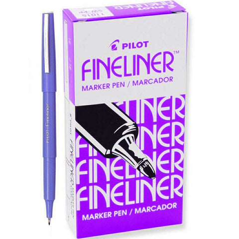 Pilot Original Fineliner Pen Marker 0.4mm Purple Box 12