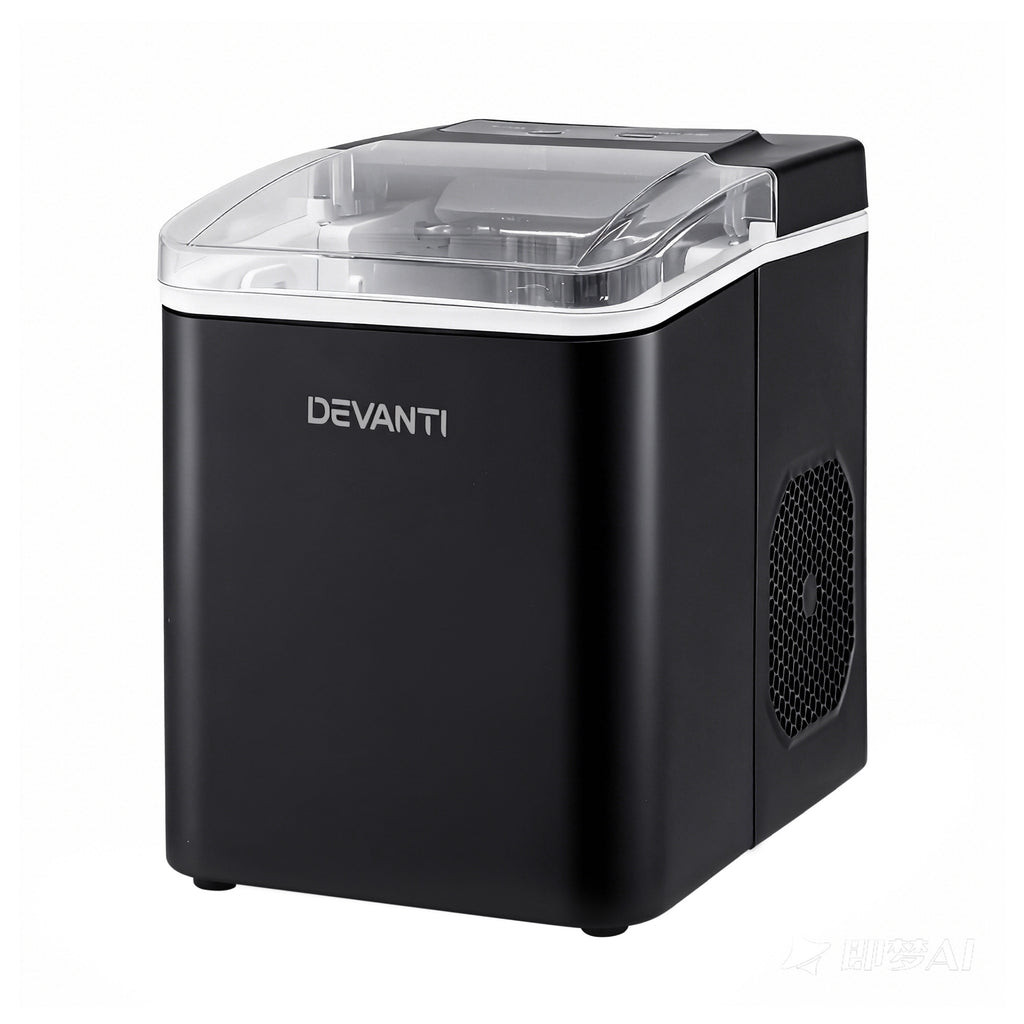 Devanti Ice Maker Machine Portable 12kg Countertop with Self-cleaning 1 ...