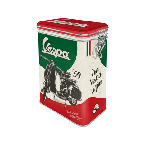 Nostalgic-Art Storage Clip Top Tin 1.3L 17.5cm Vespa The Italian Classic