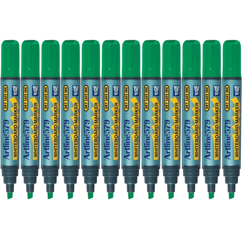 Artline 579 Whiteboard Marker 5mm Chisel Tip (Green) [Box 12]