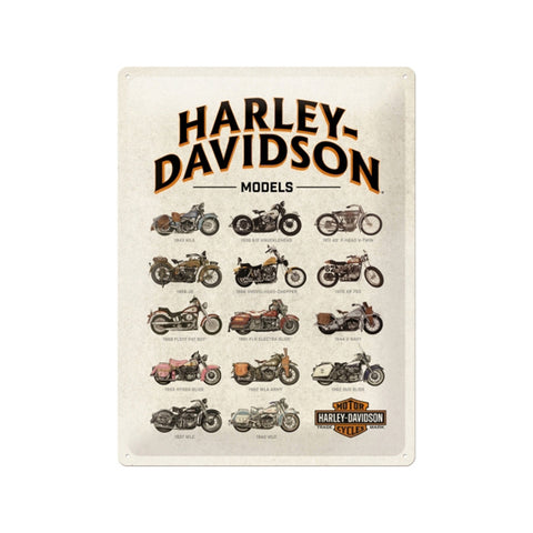 Nostalgic-Art Harley-Davidson Model Chart 30x40cm Large Metal Tin Sign Plaque