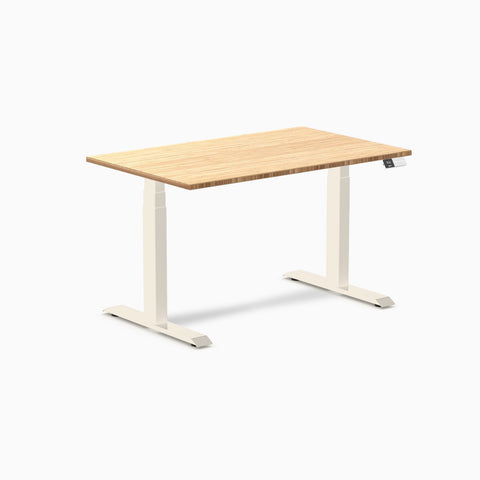Desky Dual Bamboo Sit Stand Desk 120cm and Wheat Frame