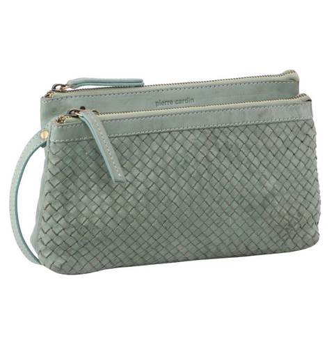 Pierre Cardin Woven Ladies Crossbody/Clutch Bag - Mint