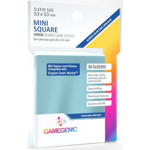 Gamegenic Prime Board Game Sleeves Mini Square-Sized/Kingdom Death Monster 53mmx53mm 50 Sleeves (Dark Blue)