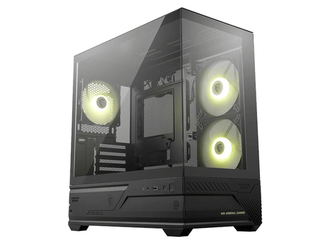 MSI MAG PANO M110R Panoramic Tempered Glass mATX Mini Tower Case - Black