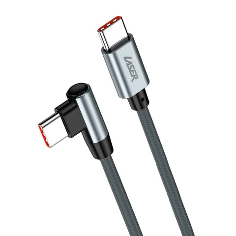Laser 1m 100W USB-C to USB-C Right Angled Braided Cable