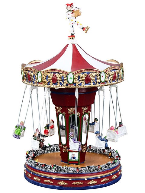 Christmas Warehouse - ORNMV100 Animated Musical Christmas Chair O Planes With Multi Colour LED Lights | 34cm Classic Palette