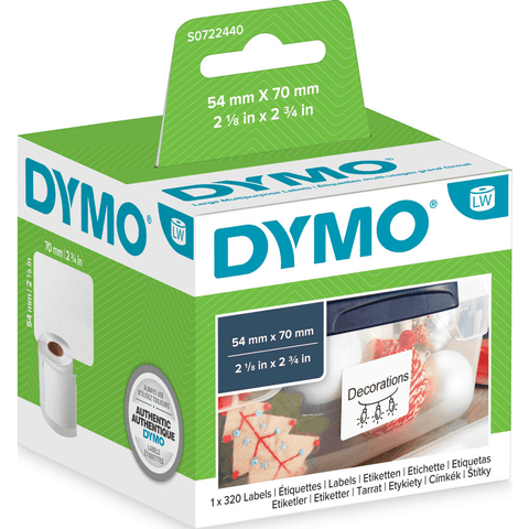 Dymo 99015 LW Multi-Purpose Labels 54x70mm (White) [Roll 320]