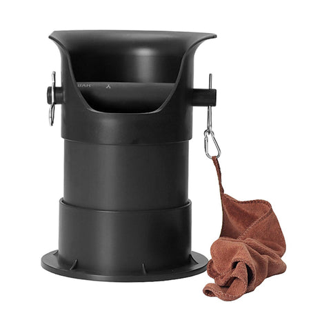Crema Pro Knock Bin Commercial Coffee Grinds Waste Tamper Tube 315mm (Black)