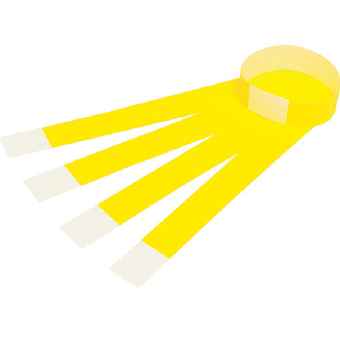 Rexel Tyvek Wristbands With Serial Number Fluoro Yellow Pack 100 Wrist Bands