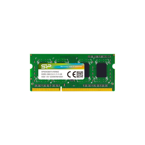 Silicon Power 4GB (1x4GB) 1600Mhz CL11 1.5V DDR3 SODIMM for Upgrade Desktop PC Laptop RAM - SP004GBSTU160N02