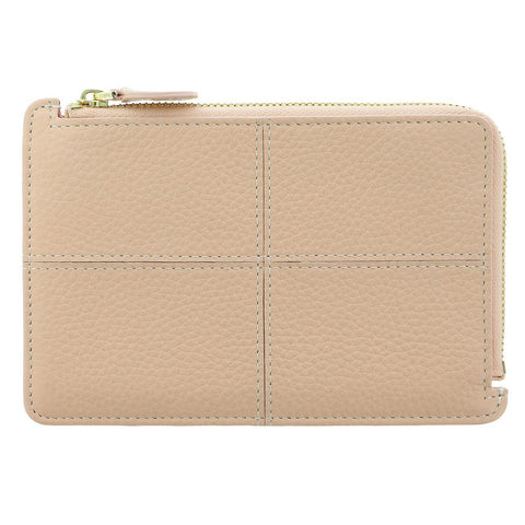 Filofax Classic Stitch Soft Zip Card Holder/Leather Carry Wallet Peach 15.5cm