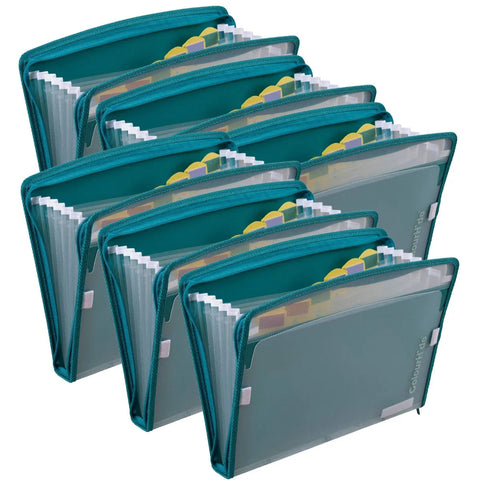 ColourHide Zip It Expanding File Pack of 6 (Teal Green)