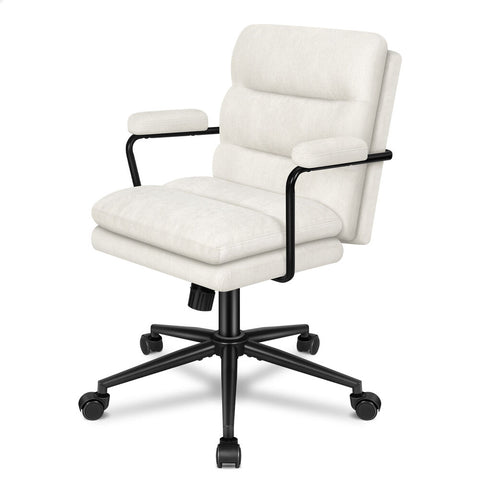 ALFORDSON Office Chair Ergonomic Executive Computer Work Seat Chenille (Beige)
