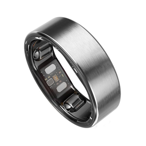 LEEP Smart Ring Size 09 Silver Titanium 8 Day Battery IP68