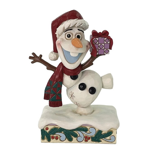 Jim Shore Disney Traditions - Frozen - Olaf Personality Pose - Festive Frost
