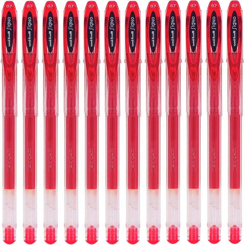 Uni-Ball Um120 Signo Gel Ink Rollerball Pen 0.7mm Box of 12 (Red)