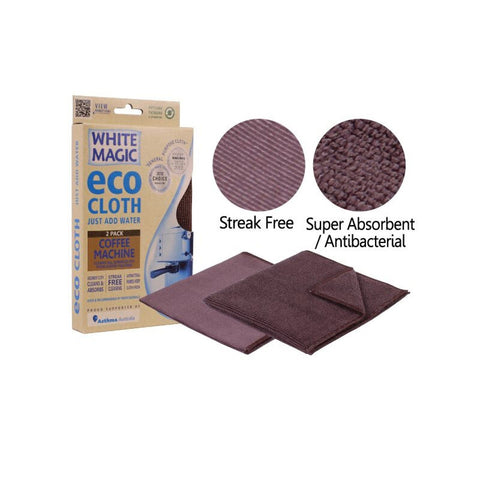 White Magic Eco Cloth Coffee Machine 2 Pack 32 X 32cm