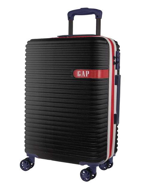 GAP Hard-Shell Suitcase 4 Wheel Hidden Pocket Cabin Luggage 56cm Black