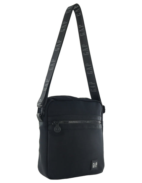 GAP Unisex Nylon Shoulder Crossbody Bag w/ Secure Zip 24x29cm Black