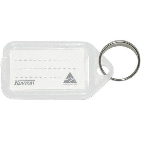 Kevron Key Tags Clear White Pack 50