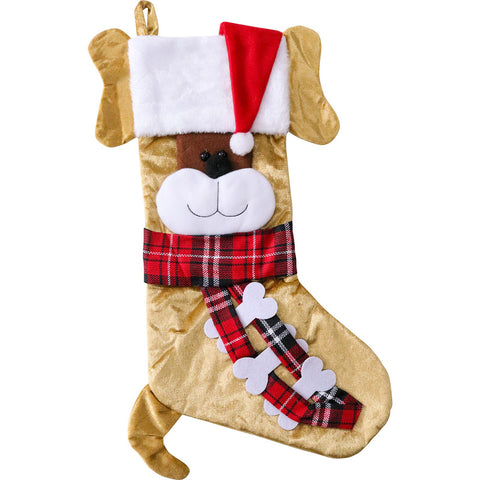 LVD Stocking Santa Puppy Hanging Seasonal Christmas Decoration Home Decor