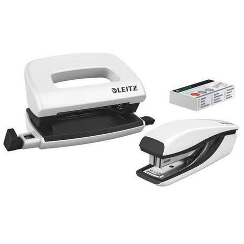 Leitz Nexxt Wow Mini Stapler And Hole Punch Set White