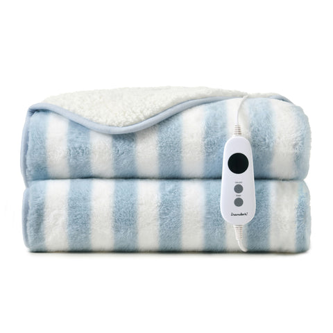 Dreamaker Linea Faux Fur Heated Throw [180x200cm] (Blue)