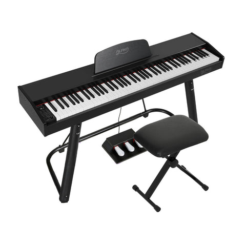 Alpha 88 Keys Electronic Piano Keyboard Digital Electric with Stand Stool Weighted