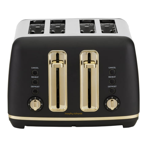 Morphy Richards Ascend Soft Gold Black 4 Slice Toaster with Variable Browning